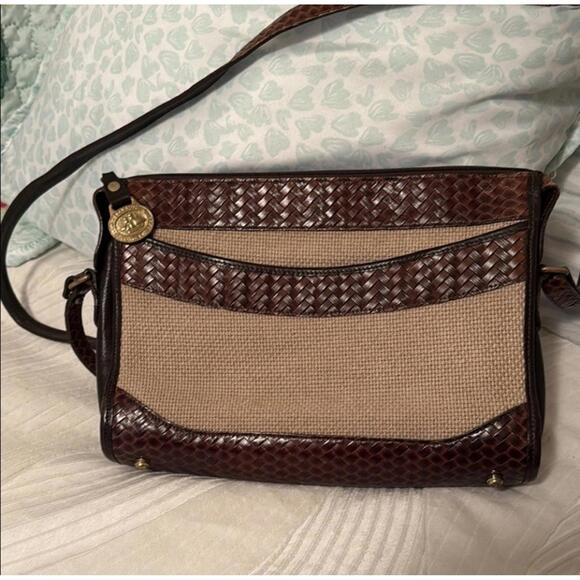 Brahmin Elegant Brown And Tan Woven Purse - Picture 1 of 13